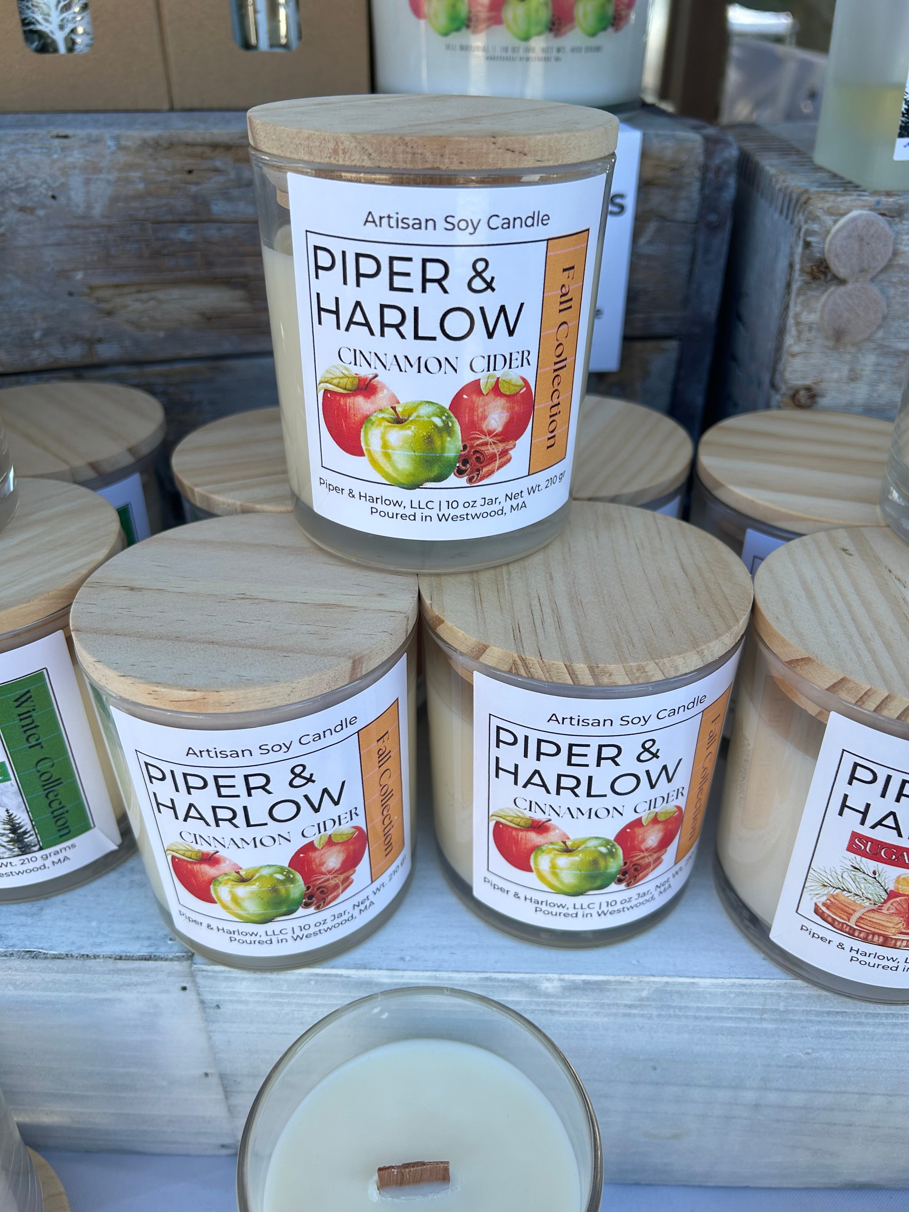 Cinnamon Cider ( Apple ) Soy Candle with Wood Wick