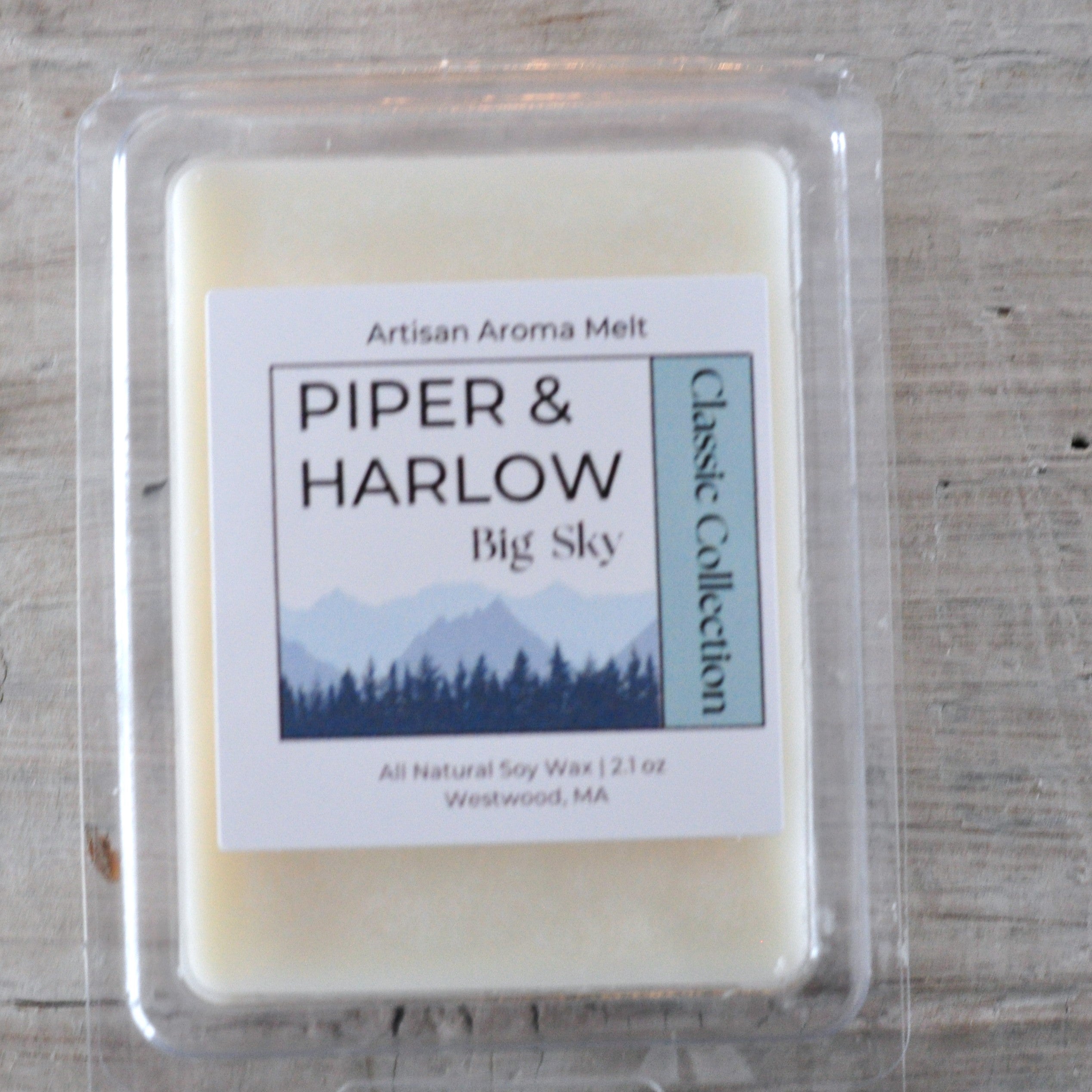 Big Sky aroma melts and packaging.