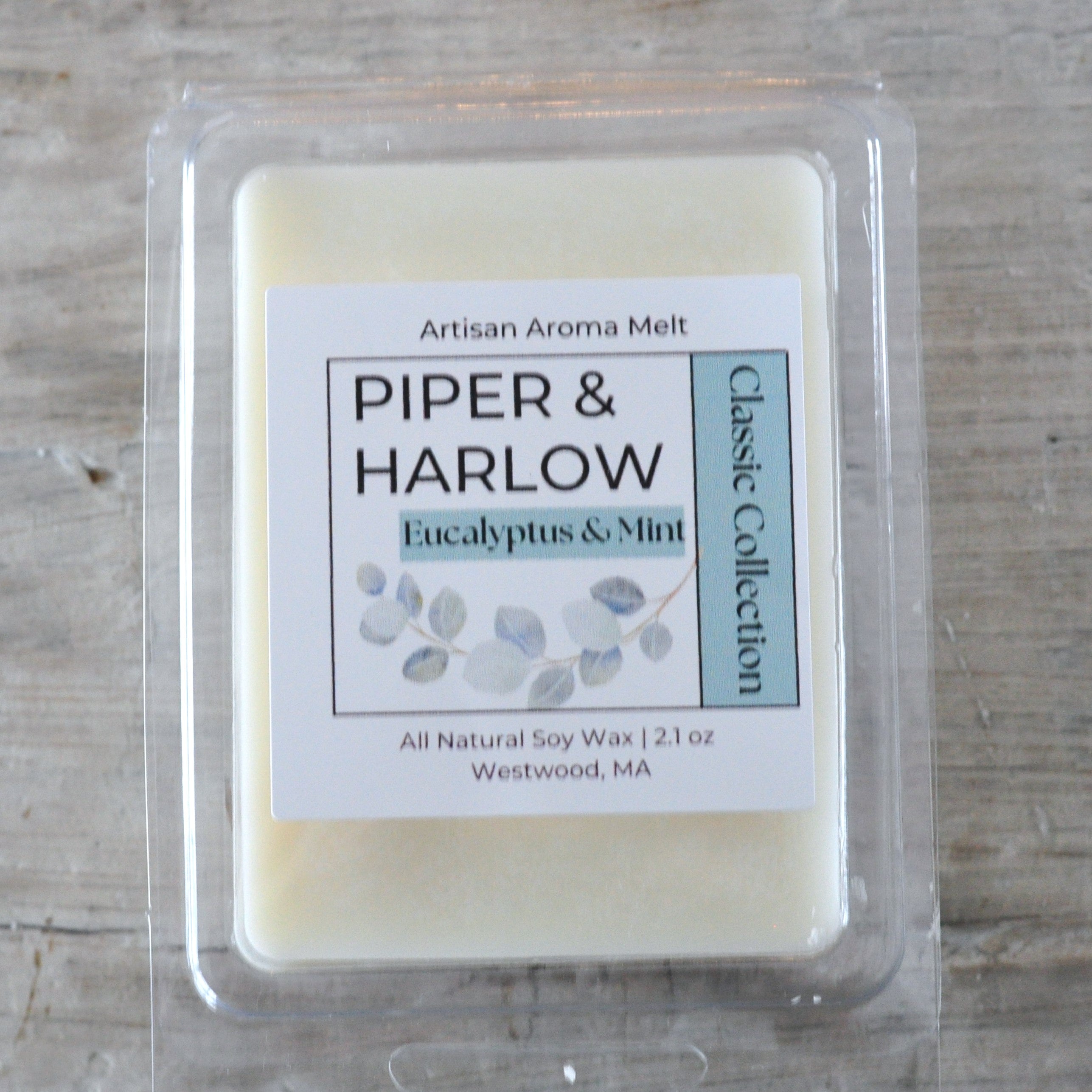 Eucalyptus and mint aroma melts in package.