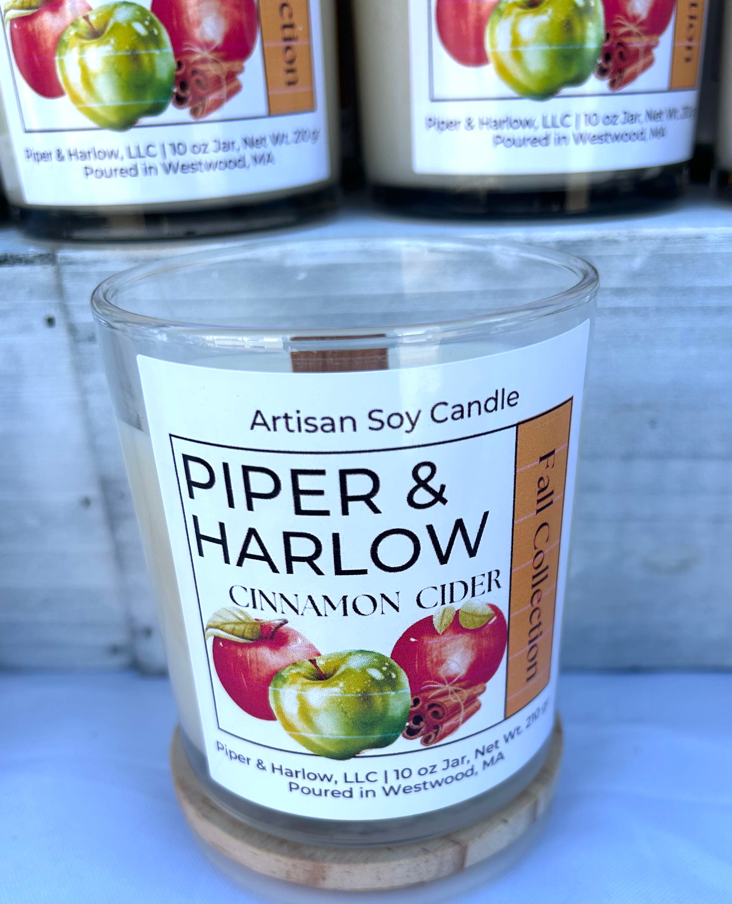 Cinnamon Cider ( Apple ) Soy Candle with Wood Wick