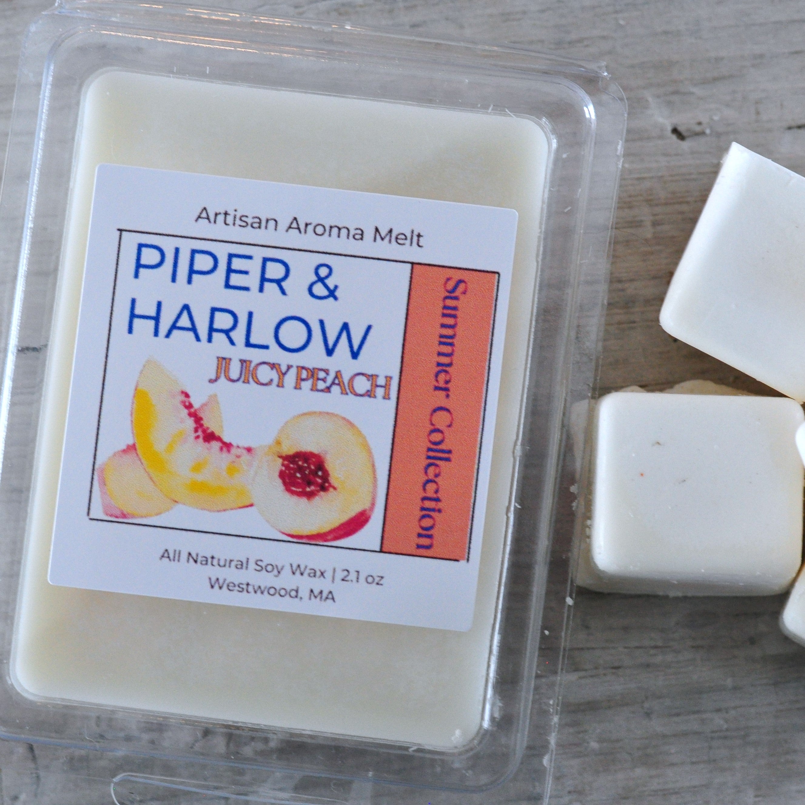 All natural soy aroma melts in Juicy Peach scent