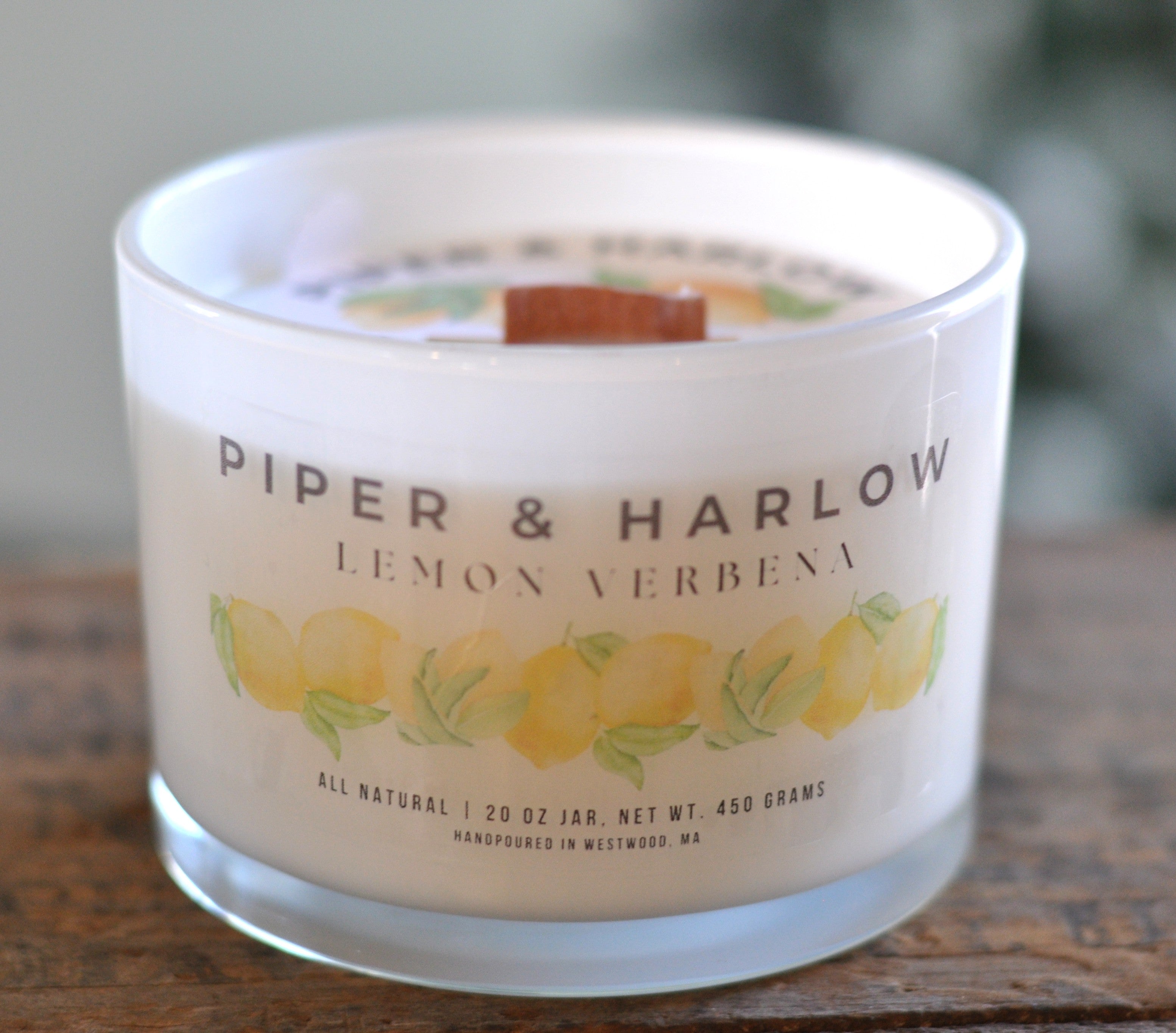Lemon soy candle with wood wick