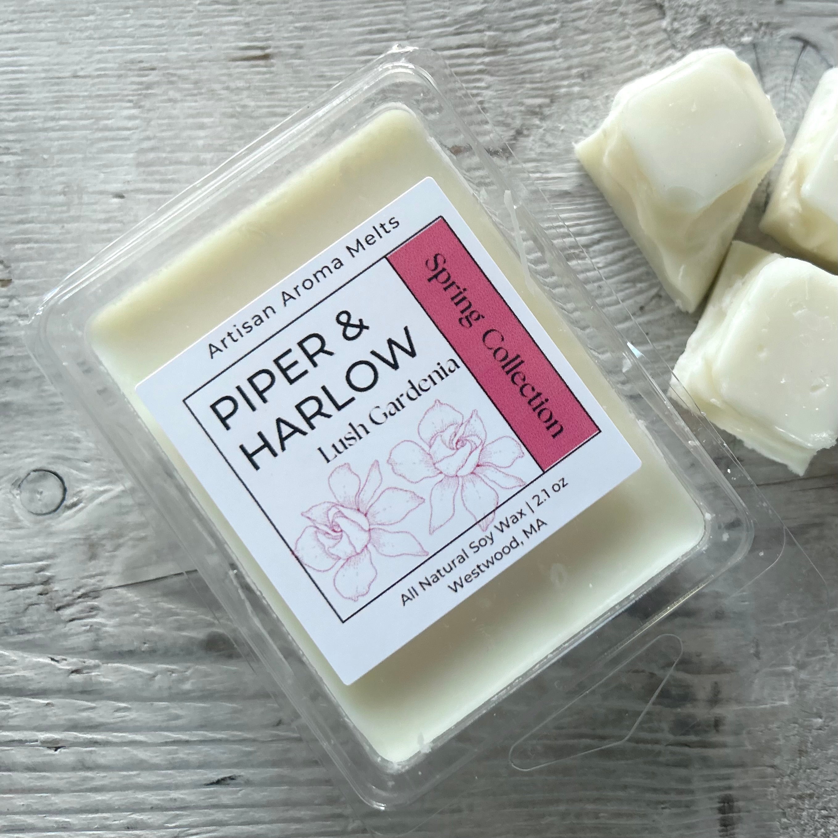 Lush Gardenia scented aroma melts in six cube package