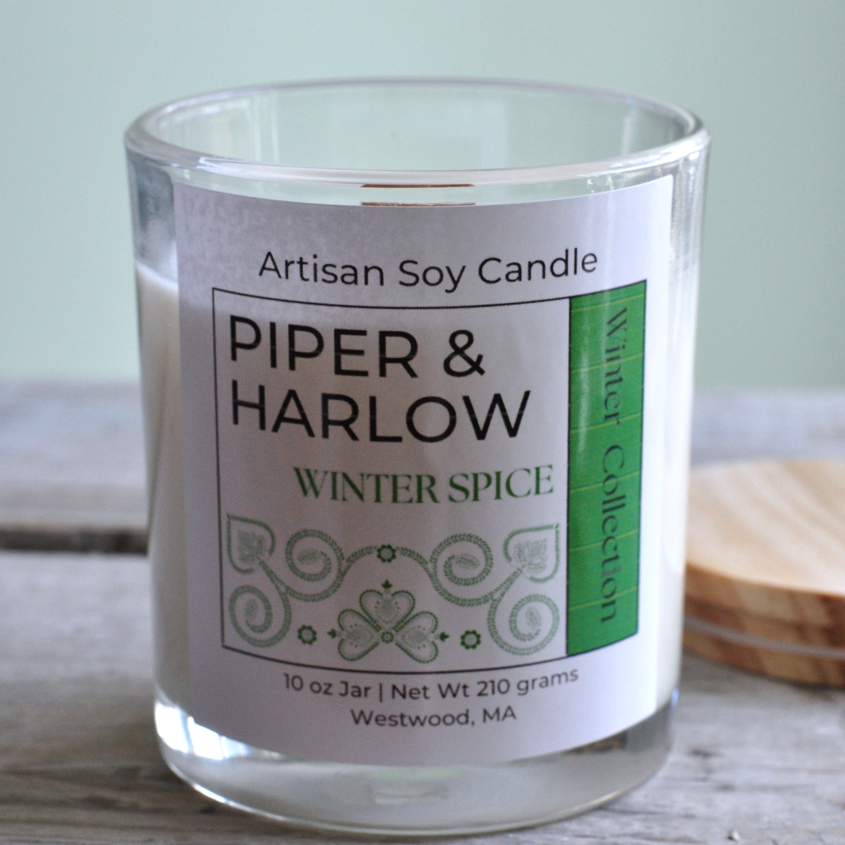 Winter spice scented jar candle.