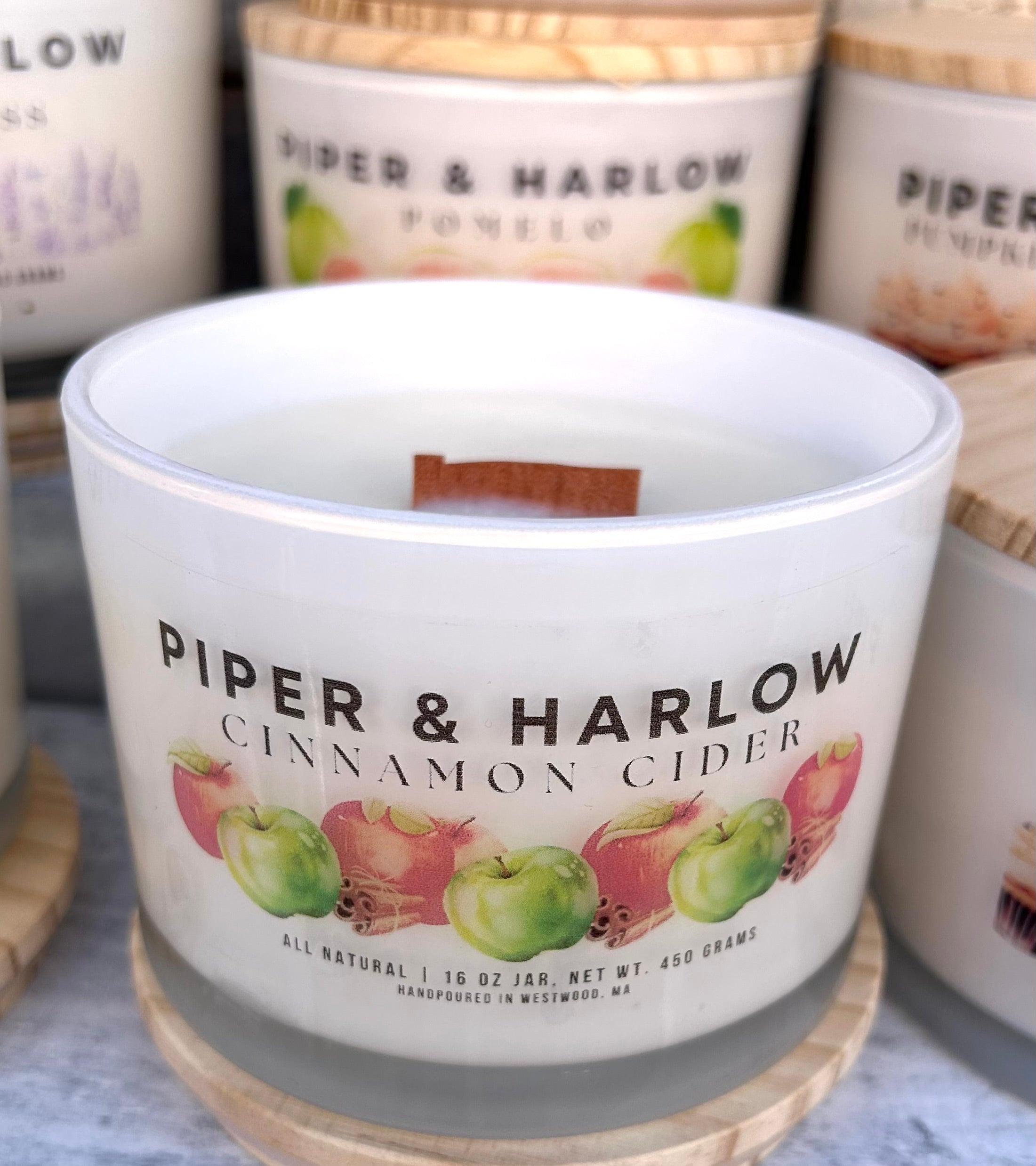 Cinnamon Cider large soy candle with s-wick